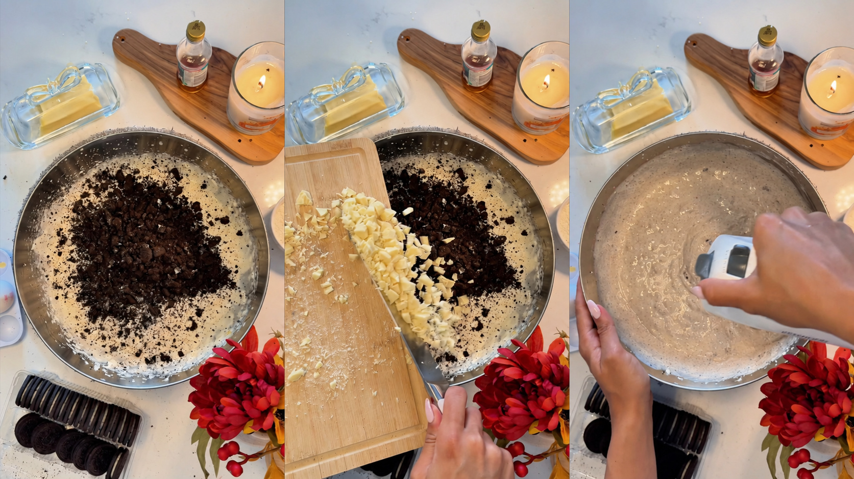 Crustless Baked Oreo Cheesecake step 3
