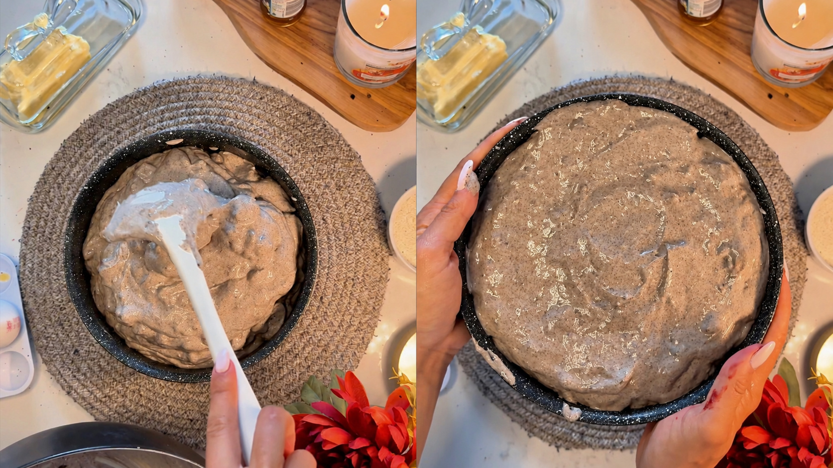 Crustless Baked Oreo Cheesecake step 5