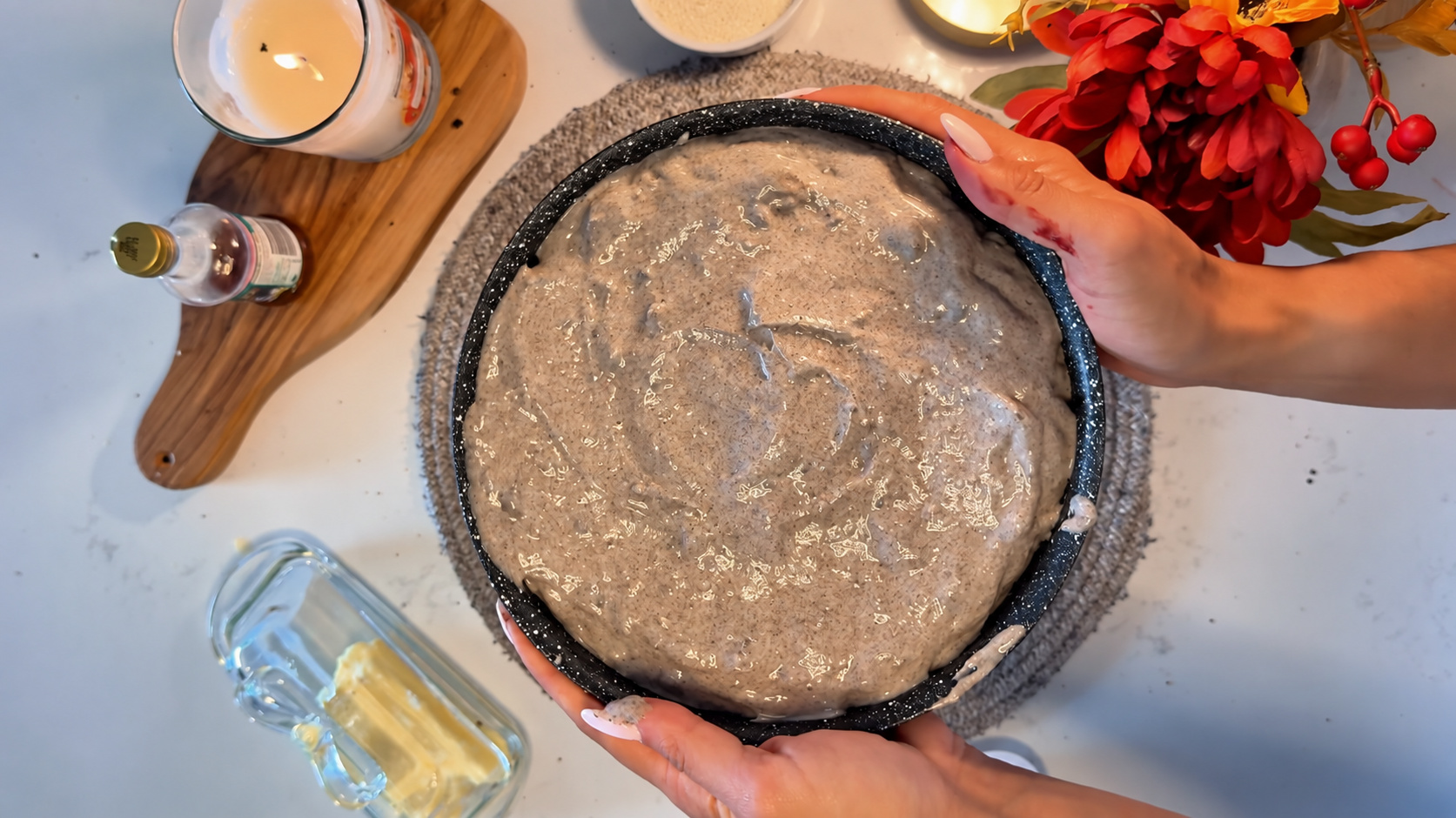 Crustless Baked Oreo Cheesecake step 6