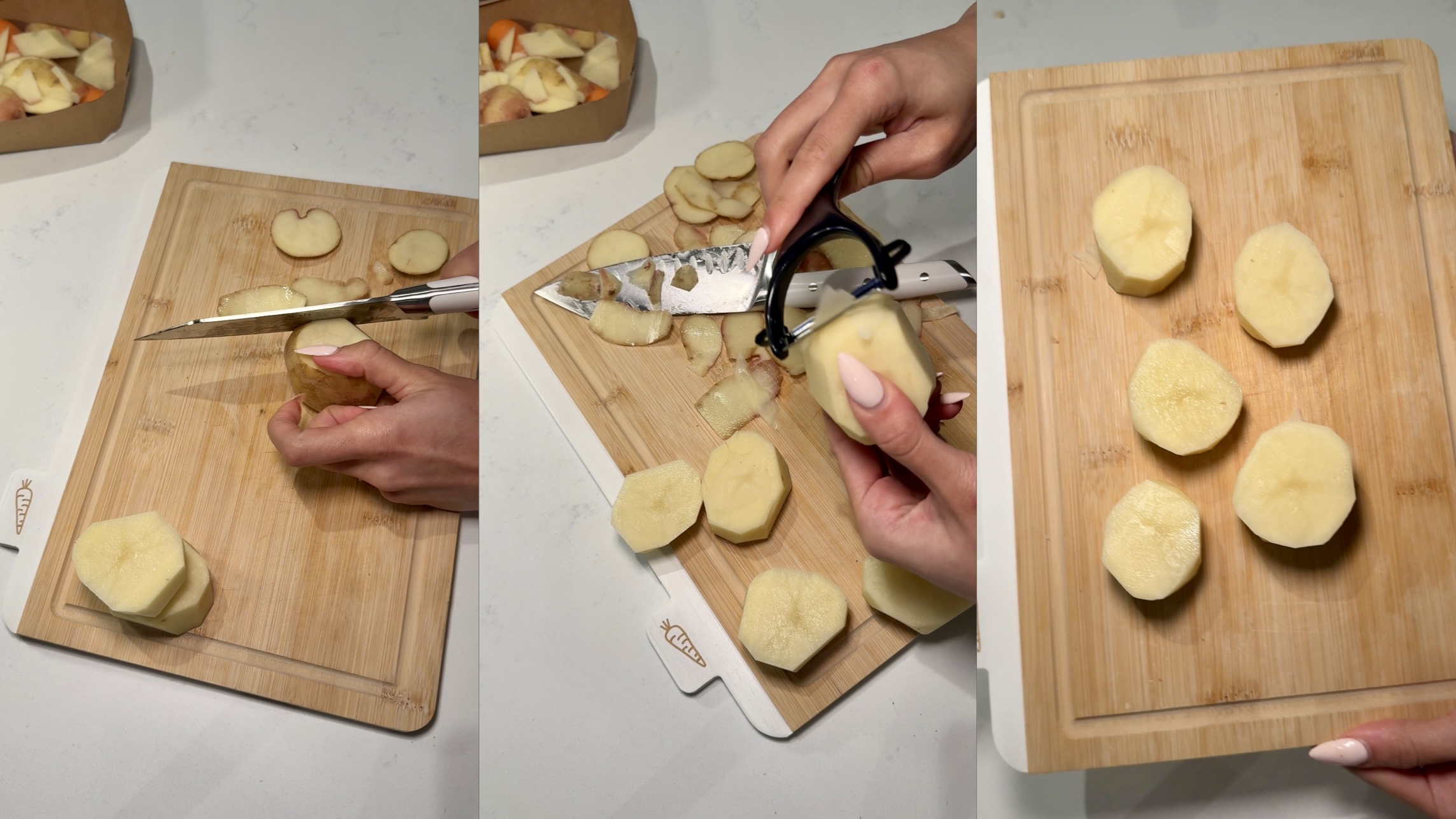 Fondant Potatoes step 1