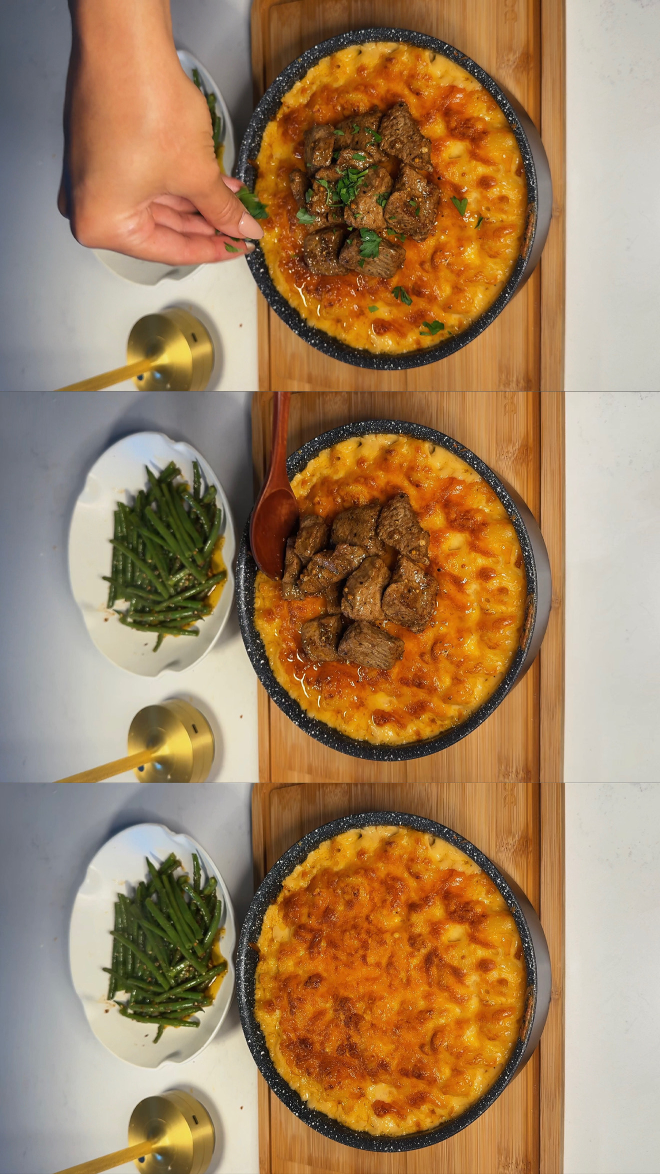 Garlic Butter Steak Bites with Creamy Baked Mac & Cheese step 13