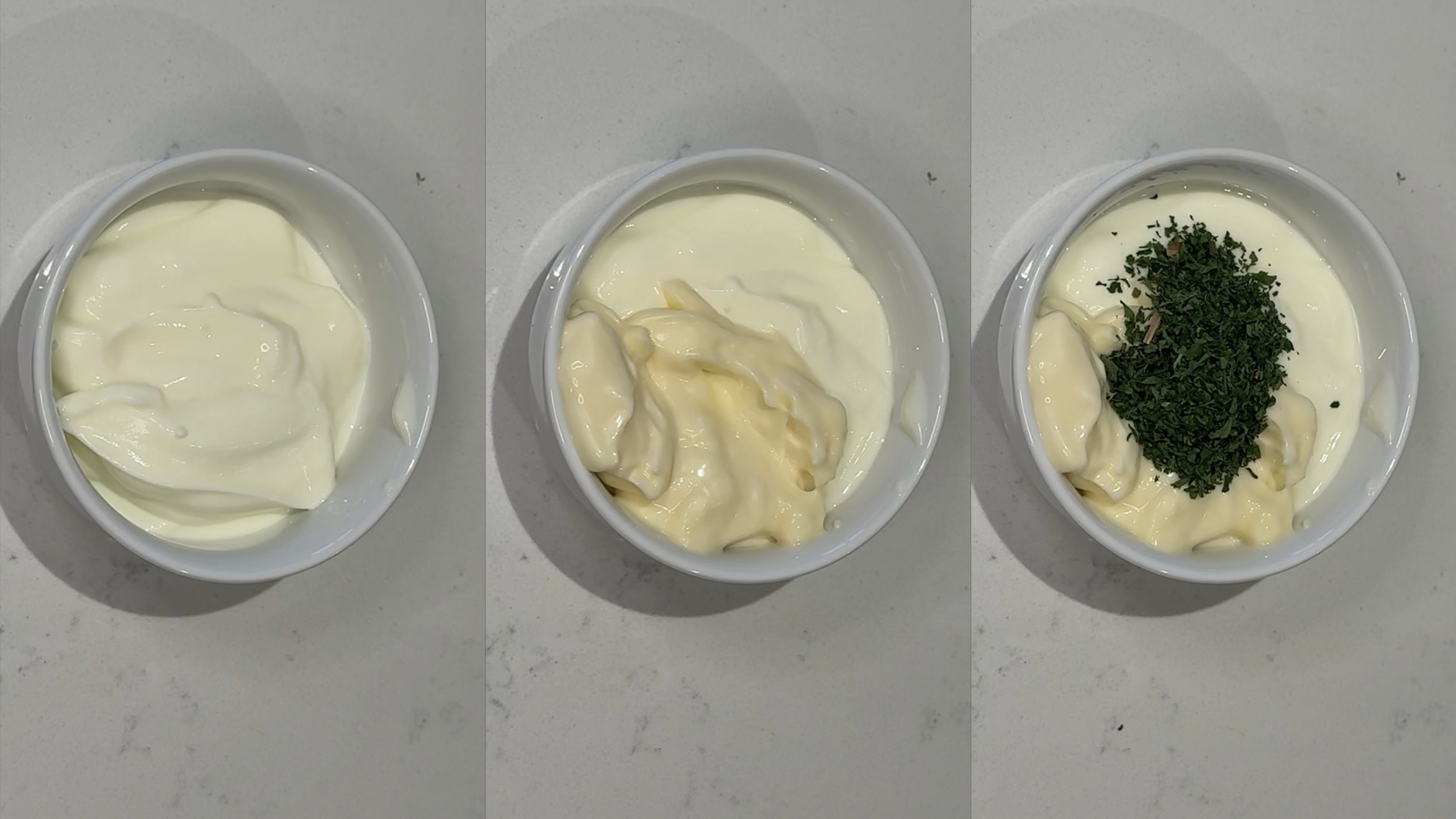 Garlic Herb Yogurt Sauce step 1