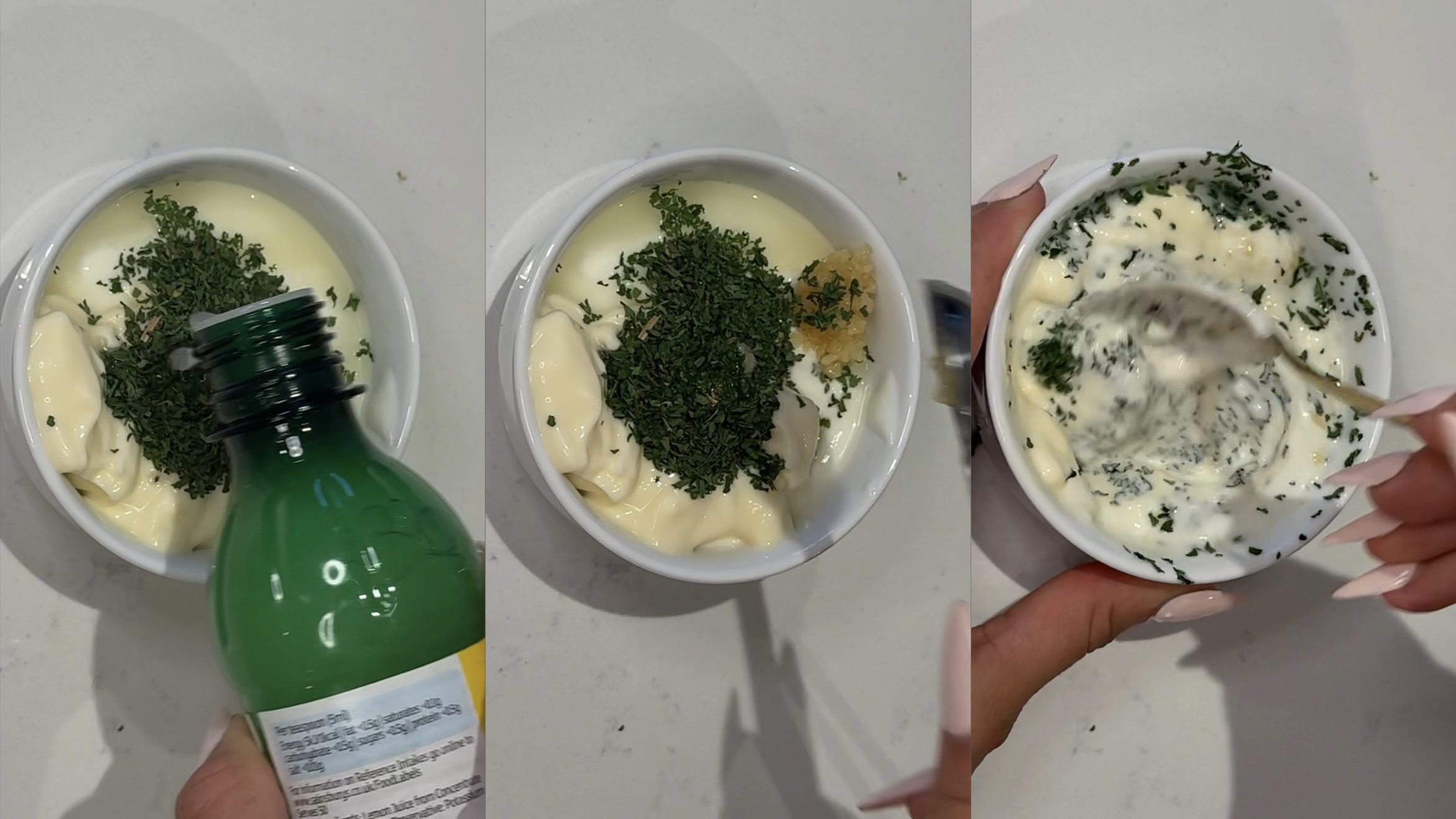 Garlic Herb Yogurt Sauce step 2