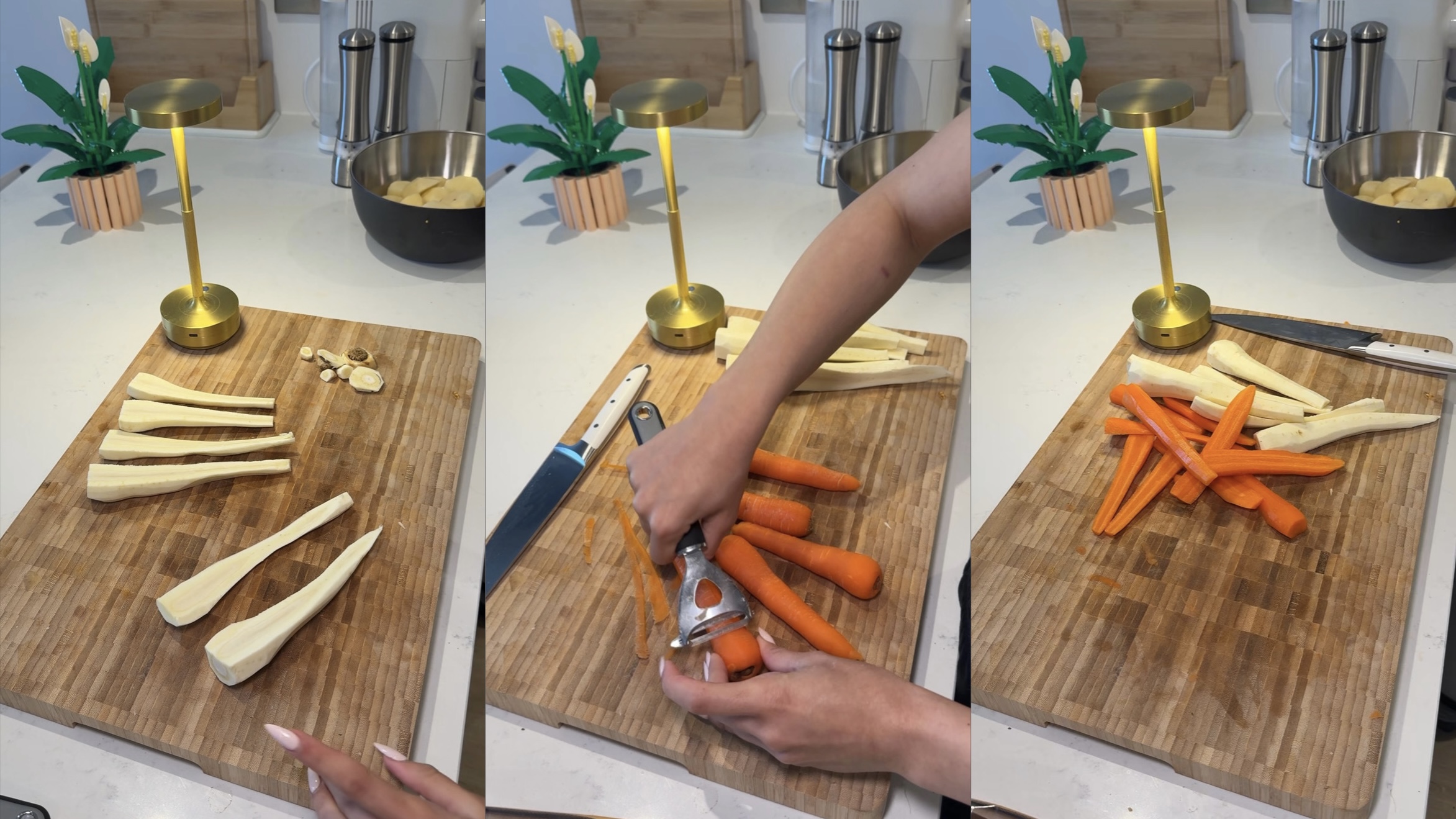 Honey Roasted Carrots & Parsnips step 1