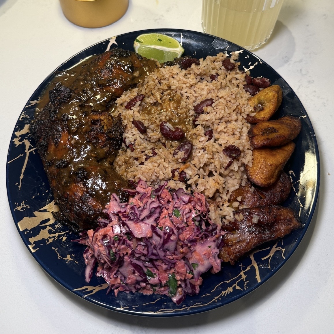 Jerk Style Chicken with Rice and Peas