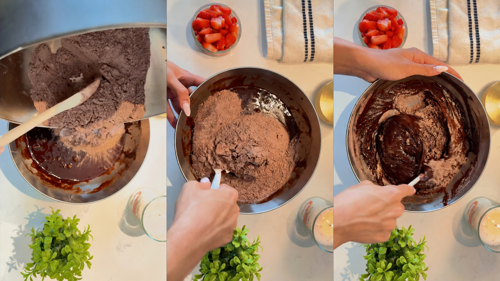 Kinder Bueno Hazelnut Strawberry Brownies step 5