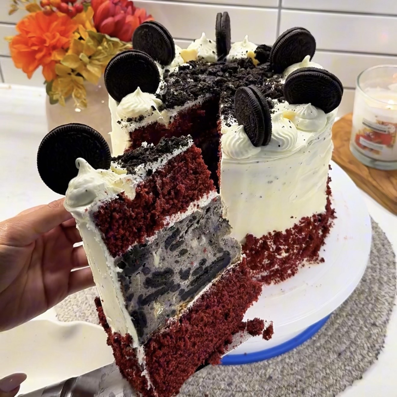 Red Velvet Oreo Cheesecake Cake