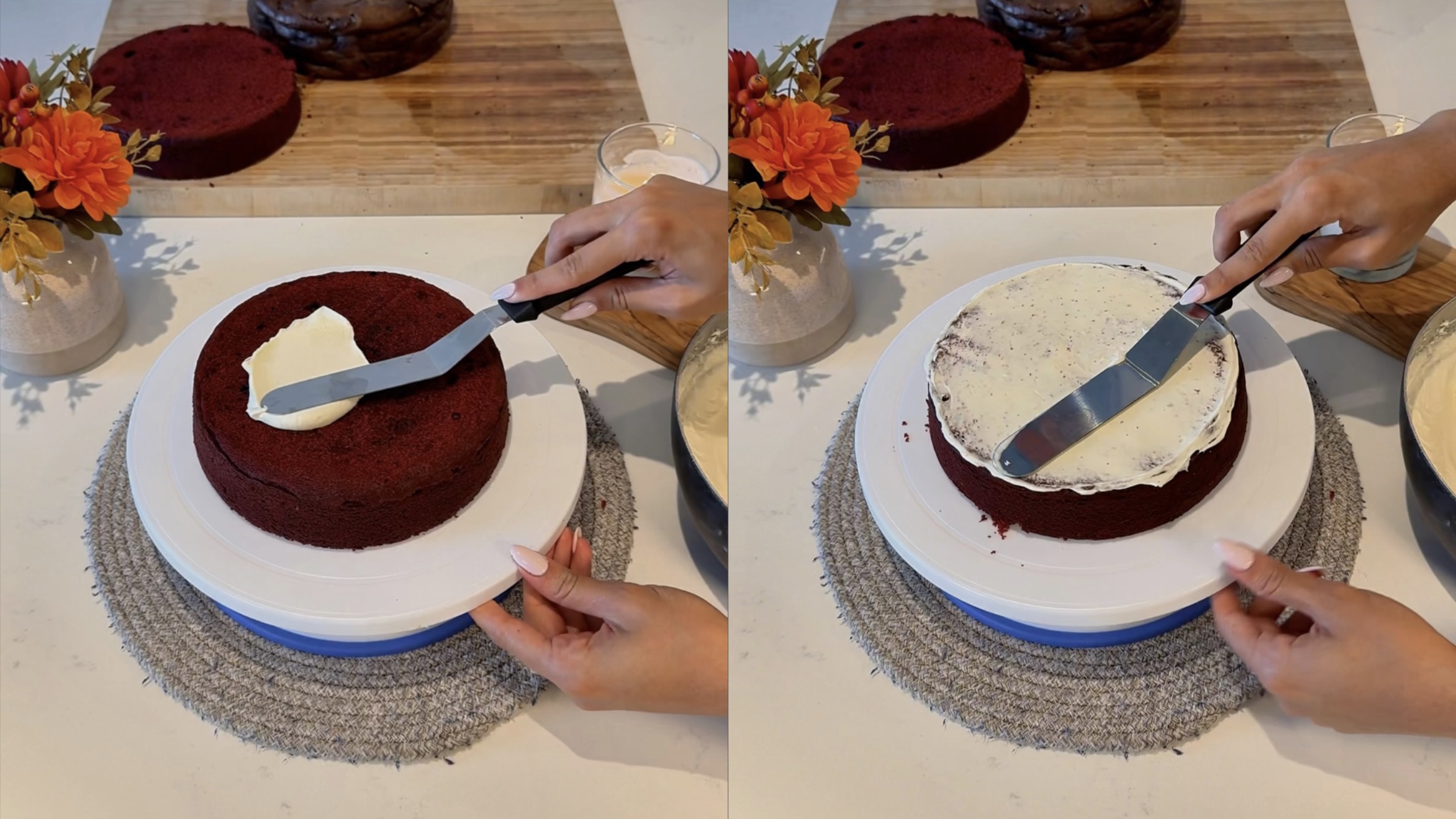 Red Velvet Oreo Cheesecake Cake step 4