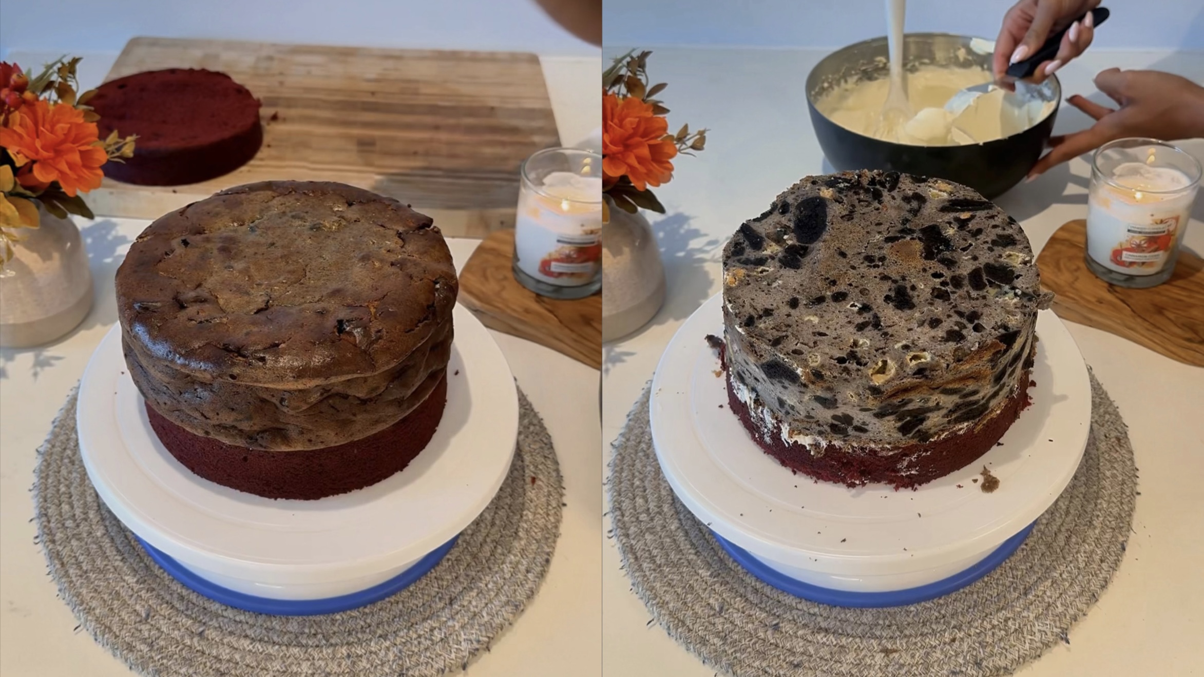 Red Velvet Oreo Cheesecake Cake step 5