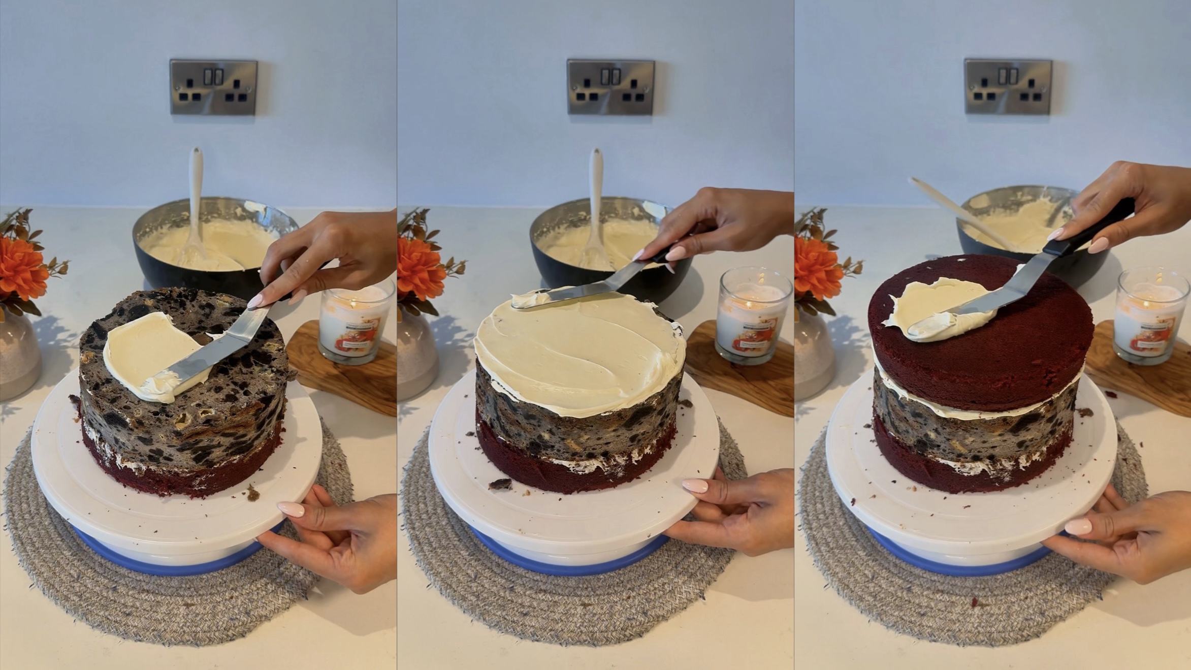 Red Velvet Oreo Cheesecake Cake step 6