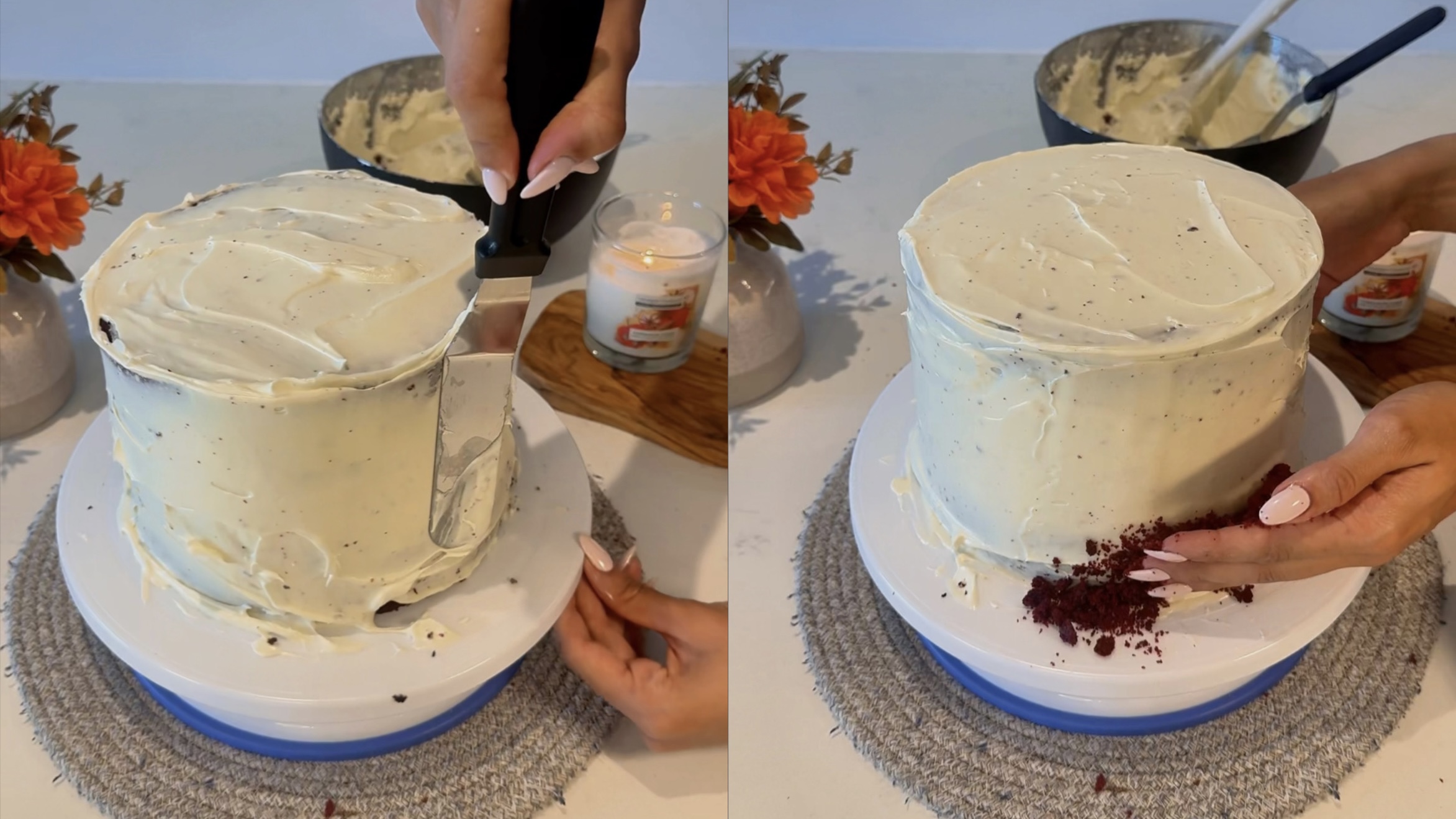 Red Velvet Oreo Cheesecake Cake step 7