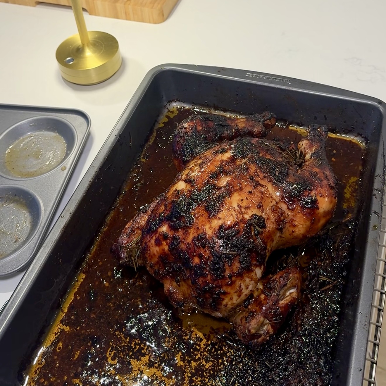Garlic & Mustard Honey Roasted Roast Chicken